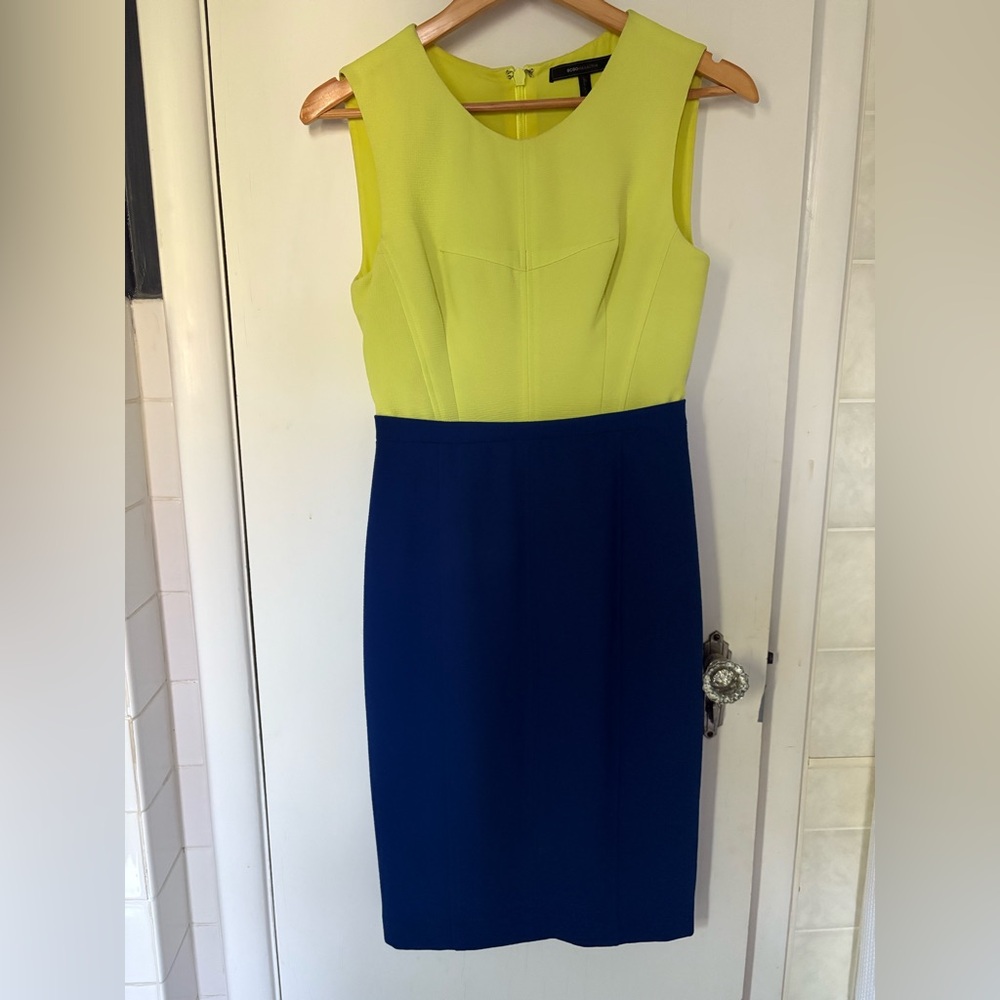 BCBG fully lined crepe dress two tone